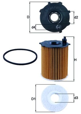 Filtru ulei MAZDA 5 (CW) 1.6 CD diesel 116 cai MAHLE ORIGINAL OX 171/2D