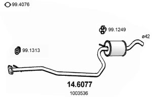 Toba esapamet intermediara MAZDA 121 III (JASM, JBSM) 1.25 benzina 75 cai ASSO 14.6077