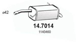 Toba esapament finala MAZDA 2 (DY) 1.2 (DY3W) benzina 75 cai ASSO 14.7014