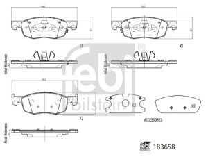 Placute frana MAZDA 2 hatchback (KB) 1.5 Hybrid (KBAC3X) benzina/elector 116 cai FEBI BILSTEIN 183658