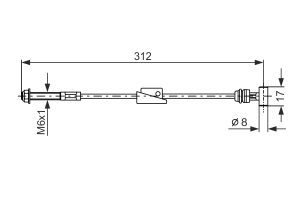 Cablu frana de parcare MAZDA 121 III (JASM, JBSM) 1.3 benzina 50 cai BOSCH 1 987 477 517