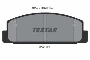 Placute frana MAZDA 323 F VI hatchback (BJ) 1.8 Astina (BJ10P) benzina 125 cai TEXTAR 2003101