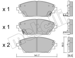 Placute frana MAZDA 3 limuzina (BM_, BN_) 1.5 D (BMLFP, BMLFS) diesel 105 cai METELLI 22-0992-0