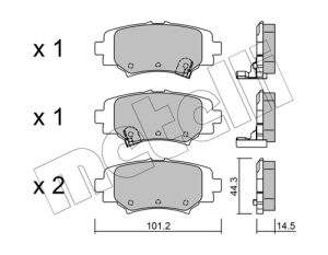 Placute frana MAZDA 3 limuzina (BM_, BN_) 1.5 D (BMLFP, BMLFS) diesel 105 cai METELLI 22-0993-0