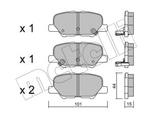 Placute frana MAZDA 6 combi (GJ, GL) 2.2 D (GJ2FW, GJ1021, GJ1022, GL1021) diesel 175 cai METELLI 22-0995-0