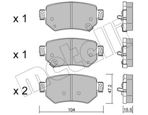 Placute frana MAZDA 6 combi (GJ, GL) 2.2 D (GJ2FW, GJ1021, GJ1022, GL1021) diesel 175 cai METELLI 22-1159-0