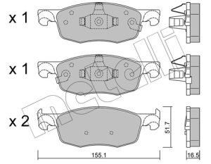 Placute frana MAZDA 2 hatchback (KB) 1.5 Hybrid (KBAC3X) benzina/elector 116 cai METELLI 22-1282-0