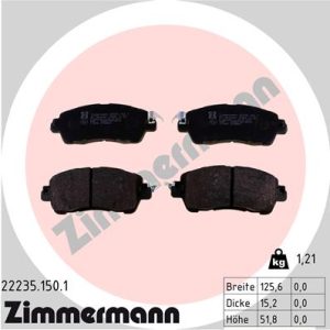 Placute frana MAZDA 2 hatchback (DL, DJ) 1.5 D (DJ5FS) diesel 105 cai ZIMMERMANN 22235.150.1