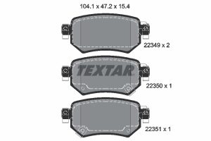 Placute frana MAZDA 6 combi (GJ, GL) 2.2 D (GJ2FW, GJ1021, GJ1022, GL1021) diesel 175 cai TEXTAR 2234901