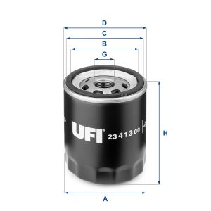 Filtru ulei MAZDA 6 limuzina (GH) 2.0 MZR (GHEFP) benzina 155 cai UFI 23.413.00