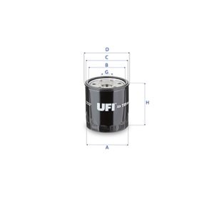 Filtru ulei MAZDA 2 hatchback (DL, DJ) 1.5 D (DJ5FS) diesel 105 cai UFI 23.721.00