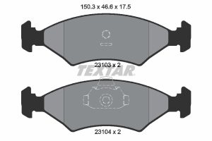 Placute frana MAZDA 121 III (JASM, JBSM) 1.25 benzina 75 cai TEXTAR 2310301