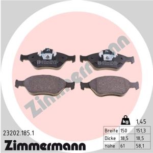 Placute frana MAZDA 2 (DY) 1.2 (DY3W) benzina 75 cai ZIMMERMANN 23202.185.1