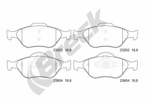 Placute frana MAZDA 2 (DY) 1.2 (DY3W) benzina 75 cai BRECK 23202 00 702 00
