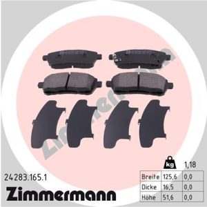 Placute frana MAZDA 2 (DE_, DH_) 1.5 (DE5FS) benzina 103 cai ZIMMERMANN 24283.165.1