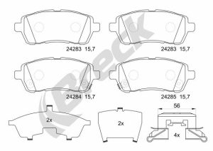 Placute frana MAZDA 2 (DE_, DH_) 1.3 (DE3FS) benzina 75 cai BRECK 24283 00 702 10