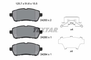 Placute frana MAZDA 2 (DE_, DH_) 1.5 MZR (DE5FS) benzina 102 cai TEXTAR 2428303