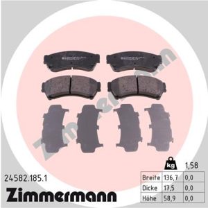Placute frana MAZDA 6 combi (GH) 2.2 MZR-CD (GH10) diesel 185 cai ZIMMERMANN 24582.185.1