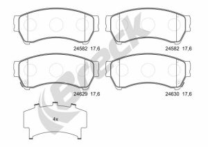 Placute frana MAZDA 6 limuzina (GH) 2.0 MZR (GHEFP) benzina 155 cai BRECK 24582 00 701 10