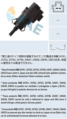 Comutator lumini frana MAZDA 2 (DY) 1.2 (DY3W) benzina 75 cai FAE 24847