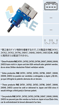 Comutator lumini frana MAZDA 6 combi (GH) 2.2 MZR-CD (GH10) diesel 185 cai FAE 24849