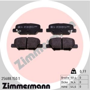 Placute frana MAZDA 6 limuzina (GJ, GL) 2.5 (GJ5FP, GL1032, GL1033) benzina 192 cai ZIMMERMANN 25688.150.1