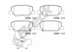 Placute frana MAZDA 6 limuzina (GJ, GL) 2.2 D (GJ2FP) diesel 150 cai BRECK 25688 00 702 00