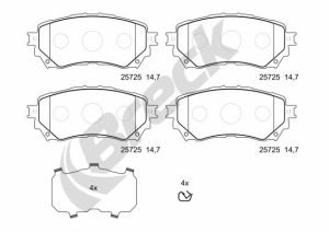Placute frana MAZDA 6 limuzina (GJ, GL) 2.2 D (GJ2FP) diesel 150 cai BRECK 25725 00 701 00