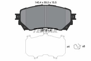 Placute frana MAZDA 6 combi (GJ, GL) 2.2 D (GJ2FW, GJ1021, GJ1022, GL1021) diesel 175 cai TEXTAR 2572501