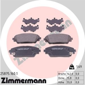 Placute frana MAZDA 3 limuzina (BM_, BN_) 1.5 D (BMLFP, BMLFS) diesel 105 cai ZIMMERMANN 25875.160.1