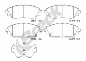 Placute frana MAZDA 3 Caseta/ Hatchback (BM) 2.0 benzina 165 cai BRECK 25875 00 701 00
