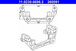 Suport etrier MAZDA 3 limuzina (BK) 2.0 (BKEP) benzina 150 cai ATE 11.0230-0698.2