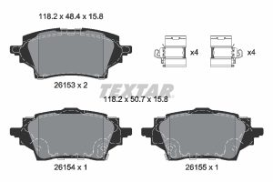 Placute frana MAZDA 2 hatchback (KB) 1.5 Hybrid (KBAC3X) benzina/elector 116 cai TEXTAR 2615301