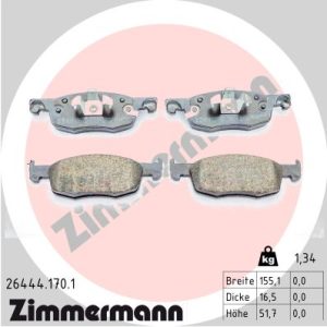 Placute frana MAZDA 2 hatchback (KB) 1.5 Hybrid (KBAC3X) benzina/elector 116 cai ZIMMERMANN 26444.170.1
