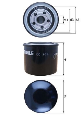 Filtru ulei MAZDA 323 III Hatchback (BF) 1.7 D (BF7S) diesel 54 cai MAHLE ORIGINAL OC 205