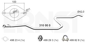 Racord evacuare MAZDA 121 III (JASM, JBSM) 1.3 benzina 50 cai ERNST 310000