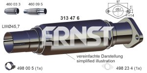 Teava reparatie catalizator MAZDA 121 III (JASM, JBSM) 1.25 benzina 75 cai ERNST 313476
