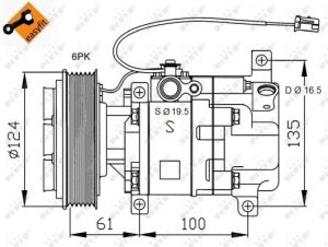 Compresor climatizare MAZDA 3 (BK) 1.6 (BK14) benzina 105 cai NRF 32233