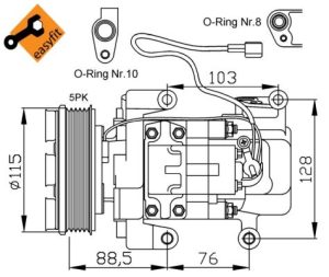Compresor climatizare MAZDA 3 limuzina (BK) 2.0 (BKEP) benzina 150 cai NRF 32681