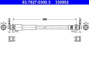 Furtun frana MAZDA 2 (DY) 1.2 (DY3W) benzina 75 cai ATE 83.7827-0300.3
