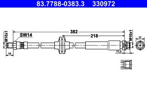 Furtun frana MAZDA 3 (BK) 2.3 MZR (BK3P) benzina 156 cai ATE 83.7788-0383.3