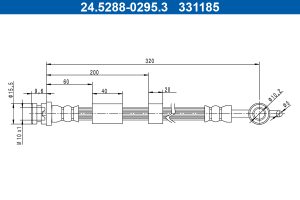 Furtun frana MAZDA 6 limuzina (GH) 2.2 MZR-CD (GH10) diesel 185 cai ATE 24.5288-0295.3