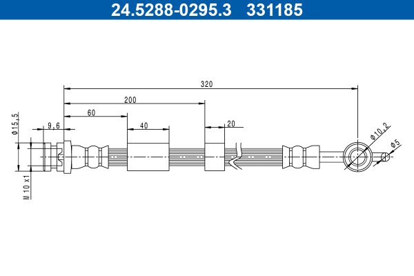 Furtun frana MAZDA 6 limuzina (GH) 2.2 MZR-CD (GH10) diesel 185 cai ATE 24.5288-0295.3