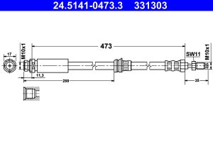 Furtun frana MAZDA 2 (DY) 1.2 (DY3W) benzina 75 cai ATE 24.5141-0473.3