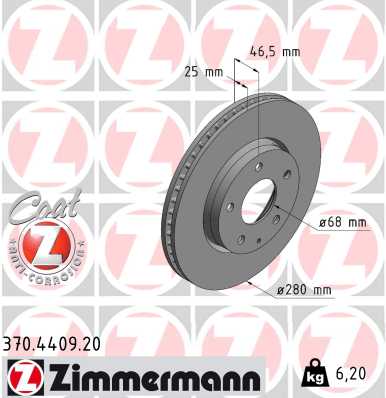 Disc frana MAZDA 3 limuzina (BP_) 1.5 SKYACTIV-G (BP5S, BP6S) benzina 120 cai ZIMMERMANN 370.4409.20