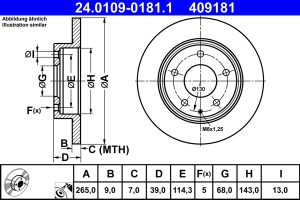 Disc frana MAZDA 3 (BM, BN) 1.5 D (BMLFS, BM4, BN4) diesel 105 cai ATE 24.0109-0181.1