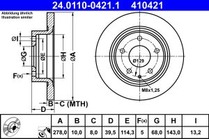 Disc frana MAZDA 6 caroserie inchisa/combi (GJ) 2.2 D diesel 175 cai ATE 24.0110-0421.1