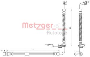 Furtun frana MAZDA 6 Hatchback (GH) 2.0 MZR (GHEFS) benzina 155 cai METZGER 4110878