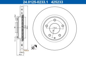 Disc frana MAZDA 3 hatchback (BP) 2.0 SKYACTIV-G (BP5H, BP6H) benzina 150 cai ATE 24.0125-0233.1