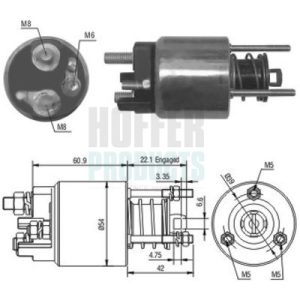 Solenoid electromotor MAZDA 121 III (JASM, JBSM) 1.3 benzina 50 cai HOFFER 46076